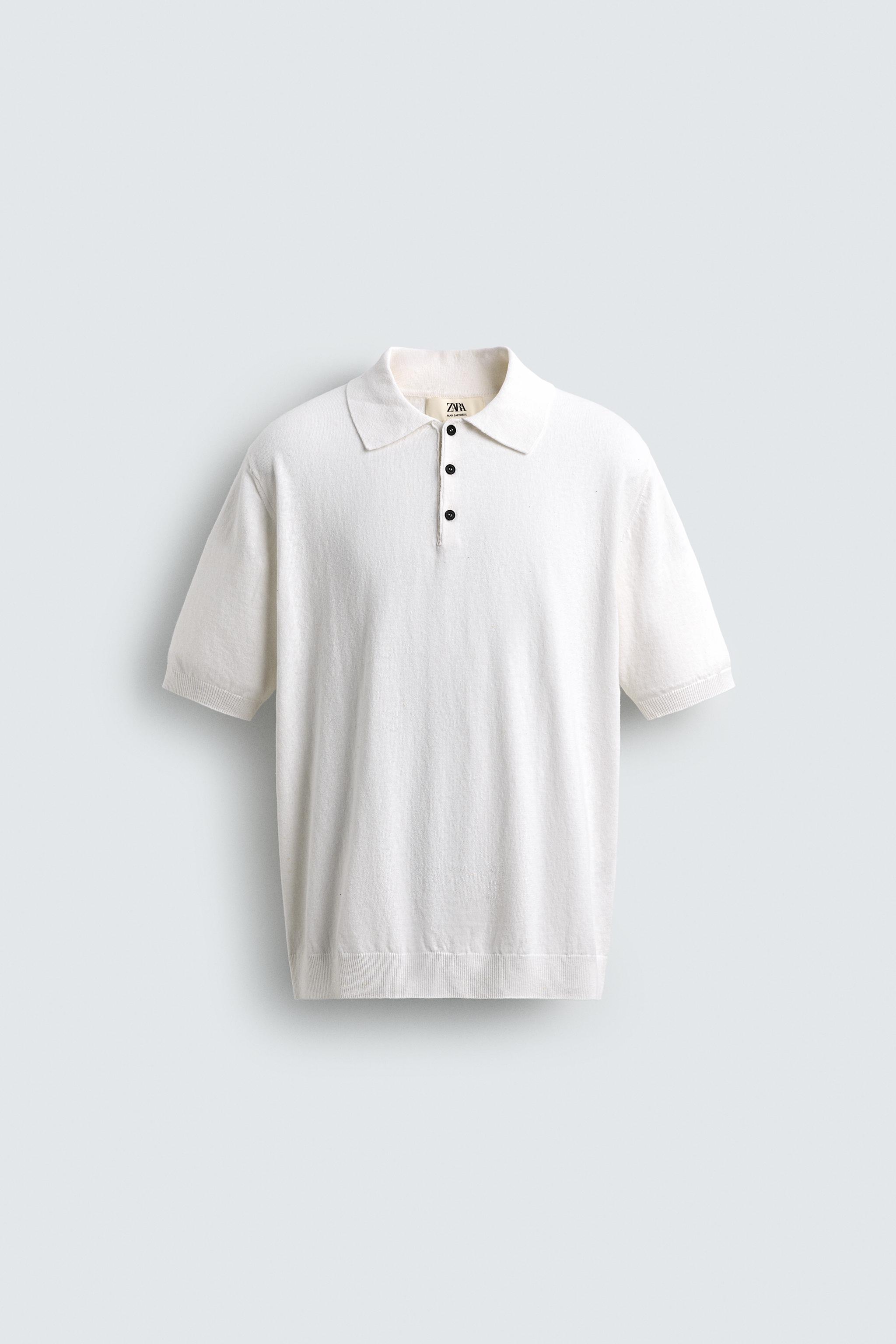 POLO EN MAILLE REGULAR FIT COTON ET LIN
